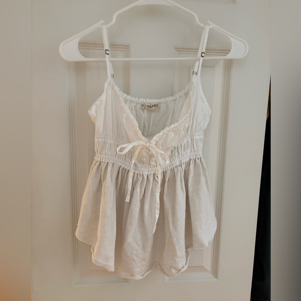 Free People White Babydoll Top